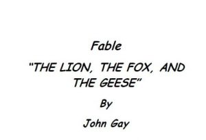 THE LION, THE FOX, AND THE GEESE pdf free download