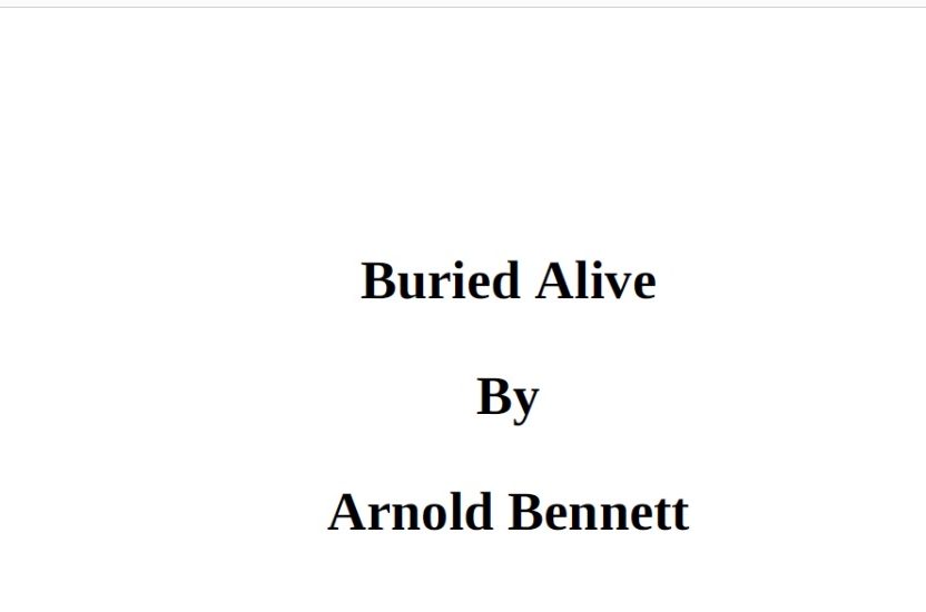 Buried Alive Pdf Free Download - BooksFree