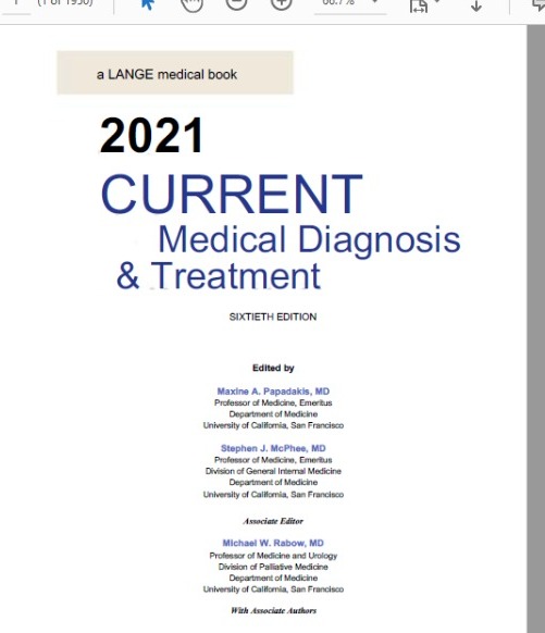 CURRENT Medical Diagnosis & Treatment pdf BooksFree