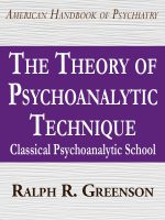 The Theory Of Psychoanalytic Technique Pdf - BooksFree