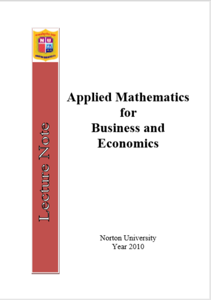 Applied Mathematics For Business And Economics Pdf Free Download ...