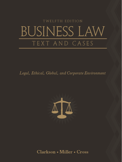 Business Law Text And Cases 12th Edition By Clarkson Miller Cross Pdf Booksfree 8536