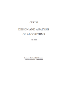 Design and Analysis of Algorithm by Herbert and Zhiqiang pdf free download